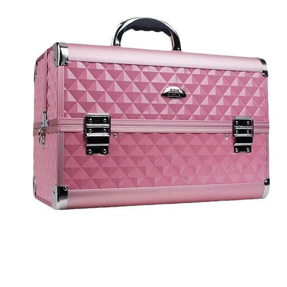 Haosen Cosmetic Case Portable Large Capacity Cosmetics Storage Box Nail Art Eyelash Embroidery Toolbox Household