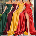 direct sales cross-border trade banquet high-slit sexy host one-shoulder slimming party evening dress