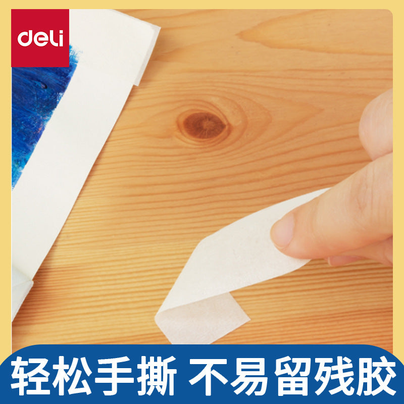Deli 30672 Masking Paper Tape 36mm * 20y Spray Paint Protective Film Beauty Seam Easy Peeling Masking Glue Wrinkle Paper