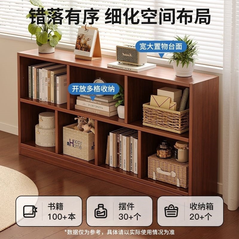 Bookshelf storage rack simple floor-standing wall-mounted storage cabinet rental house multi-layer living room for home bedroom small bookcase