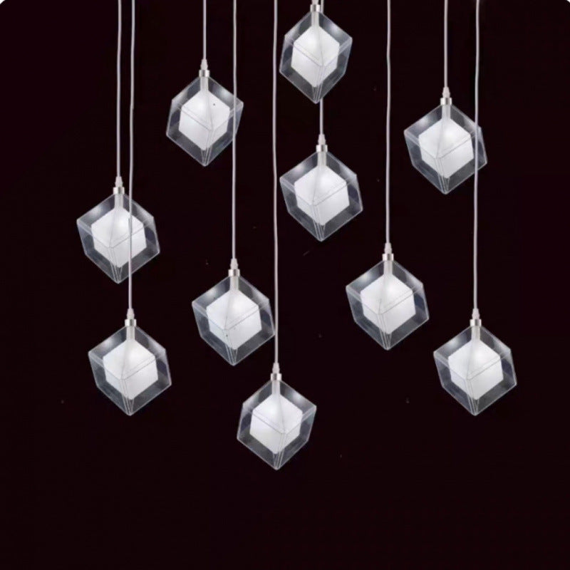 Wedding props Magnolia Road Guide Wedding Double-layer Rubik's Cube chandelier Stage ceiling decoration Lily of the Valley fruit hanging string lamp