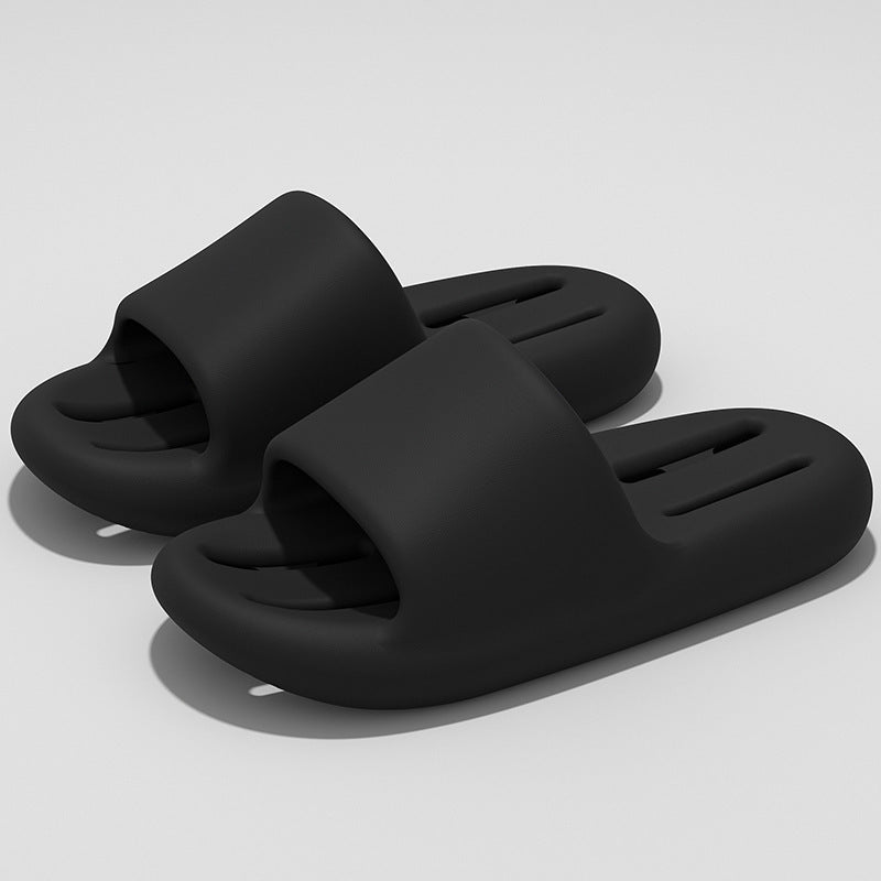Eva couple's bathroom slippers - men's summer anti-slip home indoor bath slippers - women's hollow-out thick-soled drainage slides for home use