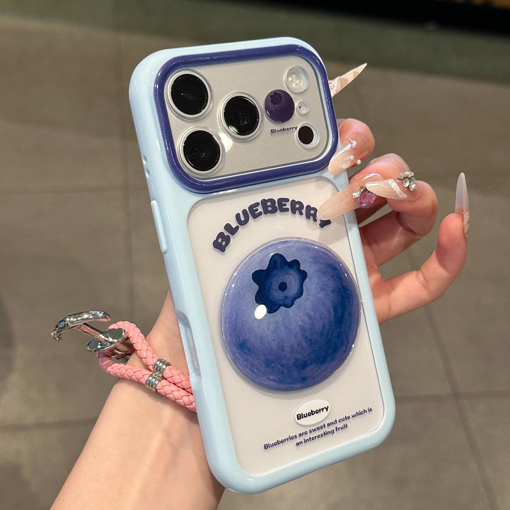 Suitable for apple 17promax mobile phone case stereo fruit stickers fresh summer cute iphone16 protective cover