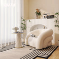White single chair + side table