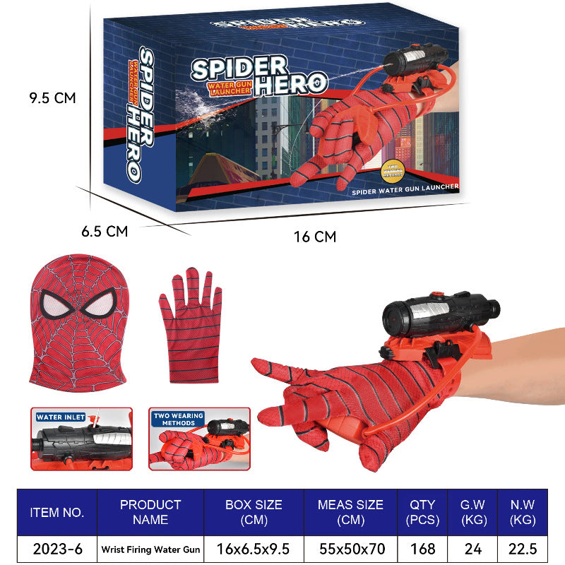 spider water gun launcher hero wearable wrist water gun press continuous beach water play wholesale