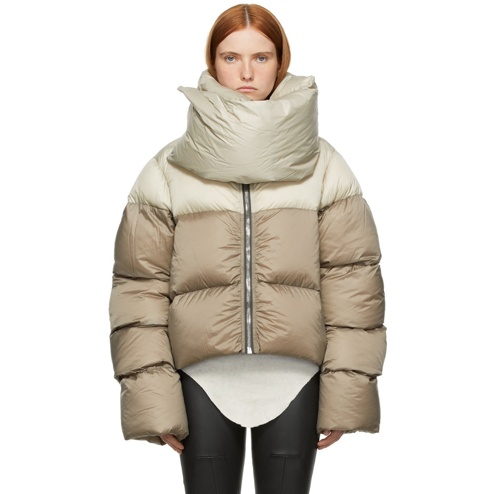 e-commerce: european and american winter women's fashion high-neck scarf design cotton-padded jacket