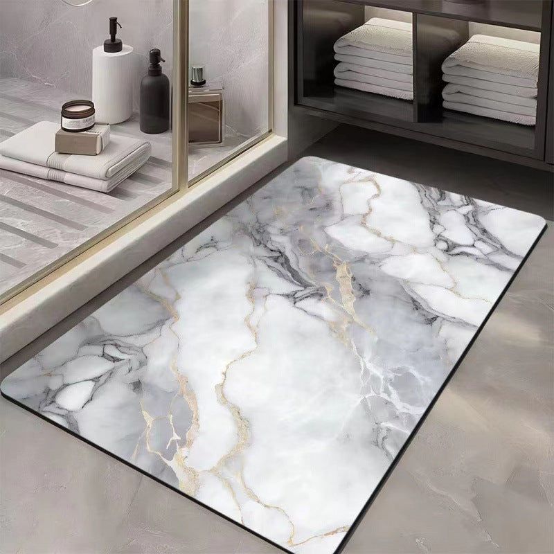marble pattern diatom mud floor mat for home bathroom door absorbent mat non-slip mat bathroom quick-drying foot mat