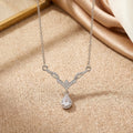 Hot-selling japanese and korean style cubic zirconia teardrop necklace. lightweight luxury, niche design, high-end and elegant, non-tarnishing choker for women