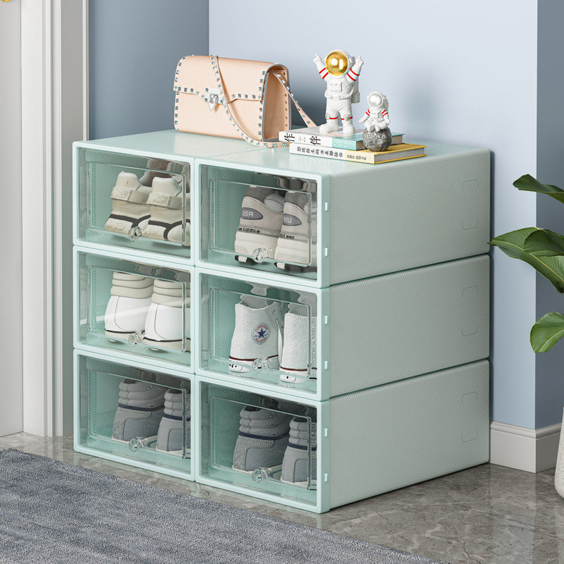 Folding shoe box household door shoe rack shoe storage box drawer type transparent shoe cabinet storage box saves space
