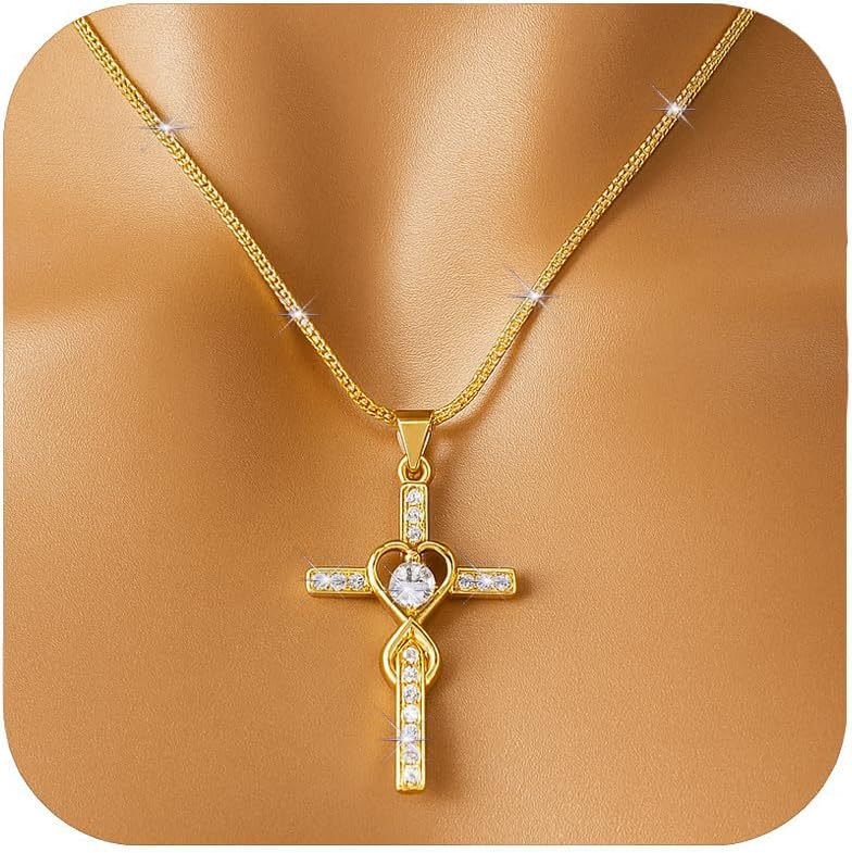 European and american cross-border jewelry creative personalized heart cross necklace, trendy minimalist versatile necklace nks58