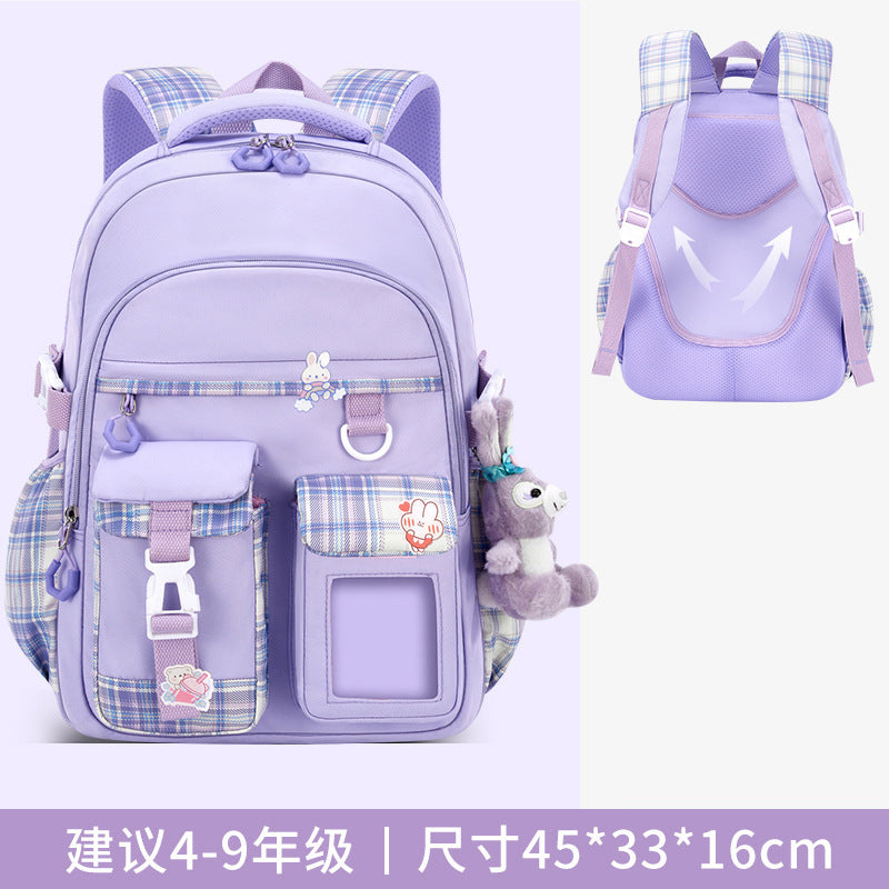 New cute and lightweight waterproof and load-reducing children's backpack, women's first to sixth grade backpack, children's school bag