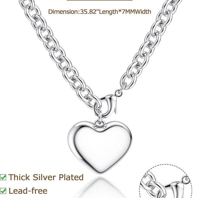 2025 european and american cross-border minimalist heart-shaped stainless steel necklace - stylish, elegant, commuter-friendly, niche women's choker