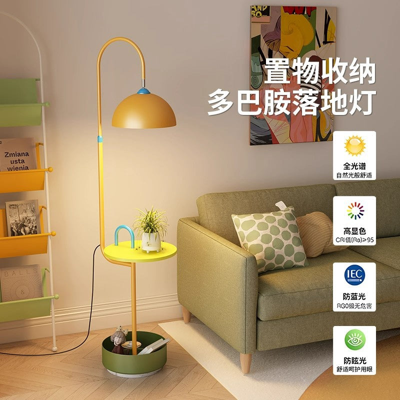 Memphis floor lamp - new living room accent light for sofa, decorative ambient lighting, kids' room bedside table lamp with integrated storage, coffee table lamp