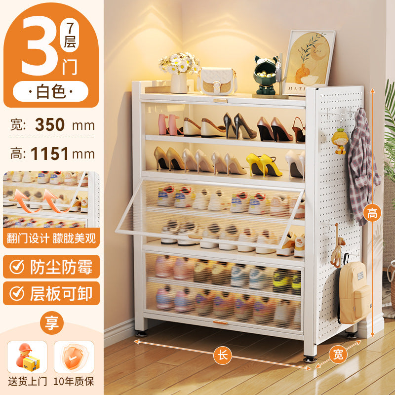 Steel shoe cabinet for homemulti-layer dustproof shoe rack door entrance entrance floor-to-ceiling wall all-in-one storage rack storage rack