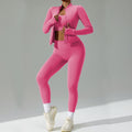new women's tight-fitting yoga set - cardigan running sportswear set, quick-dry fitness outfit, three-piece set