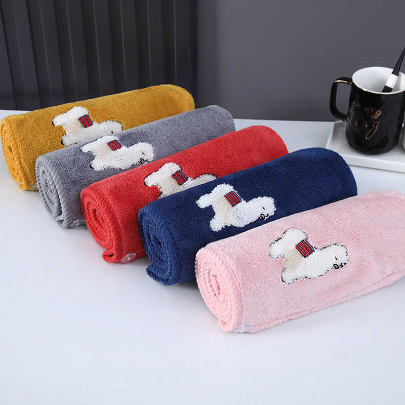 New arrival dry hair cap for women, water-absorbent, quick-drying, cute alpaca thickened shower cap, hair wiping, logo printed, dry hair towel wholesale
