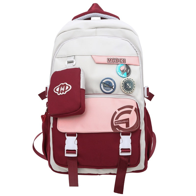 New student schoolbags, men's and women's backpacks, teenagers, campus backpacks, simple and fashionable, high school and high school large-capacity schoolbags