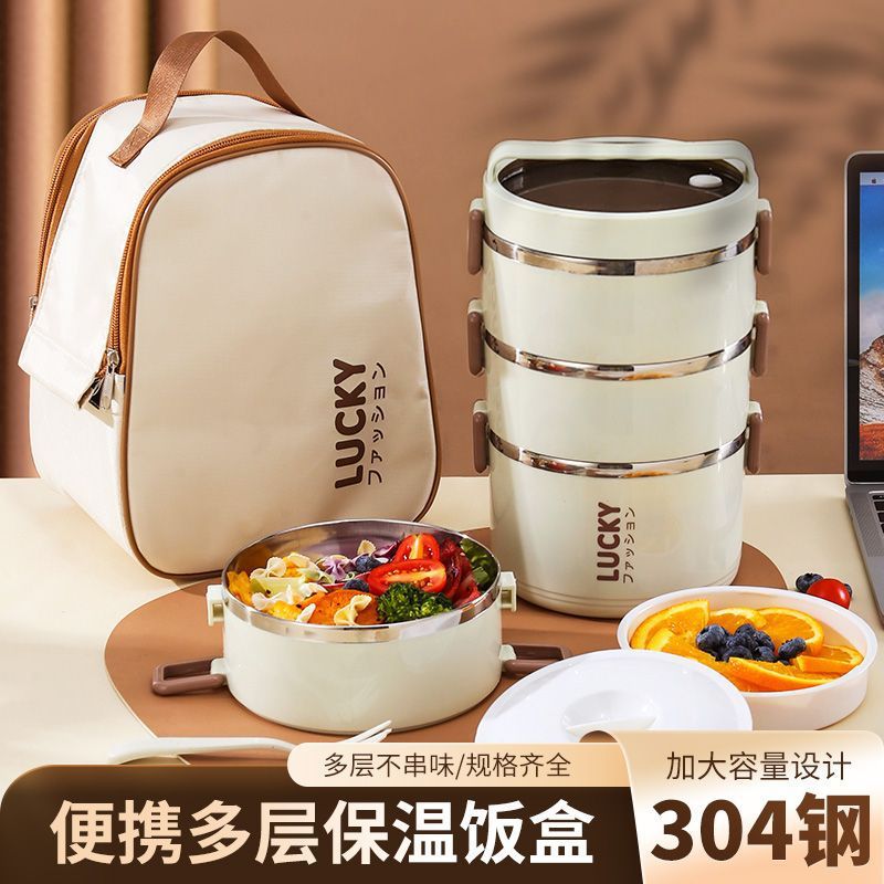 New stainless steel lunch box - insulated, stylish, with lid - perfect for office workers - bento bowl with dividers