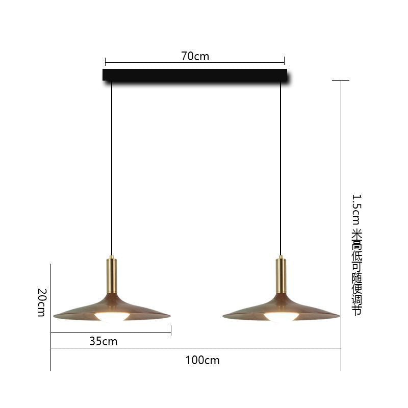 Walnut restaurant light American retro bedroom bedside light simple creative flying saucer homestay bar light Nordic chandelier