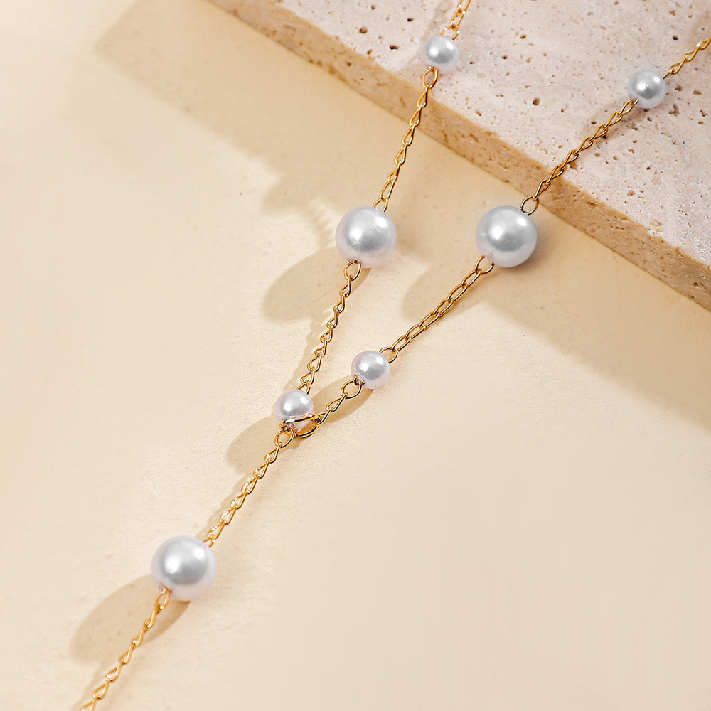 Pearl necklace wholesale fashion cross-border jewelry women's autumn and winter fashion easiest for matchniche styleaccessible luxury tassel sweater chain long
