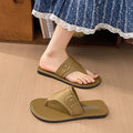 French retro thong sandals - 2026 spring/summer collection - ethereal beach vacation flip-flops - flat sandals for outdoor wear
