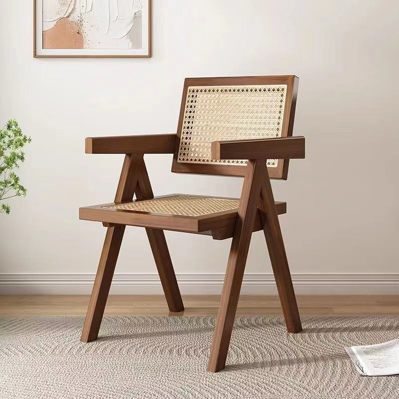 Nordic mobien solid wood dining table small apartment minimalist american style ash wood rectangular desk and chair set for home use