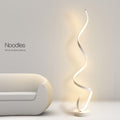 Floor lamp, minimalist design, scandinavian style, next to the sofa in the living room, popular corner wave atmosphere line lamp, full spectrum