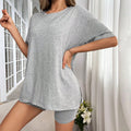 new cross-border european and american minimalist casual loungewear set - summer comfort, breathable, and cool two-piece women's set
