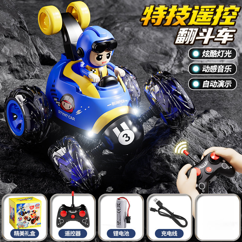Kids' remote control car electric toy racing off-road stunt car tumbling toy dump truck birthday gift