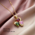 accessible luxury hot-selling new arrival copper inlaid zirconium flower necklace for women accessible luxuryfashion non-fading earrings clavicle chain accessories