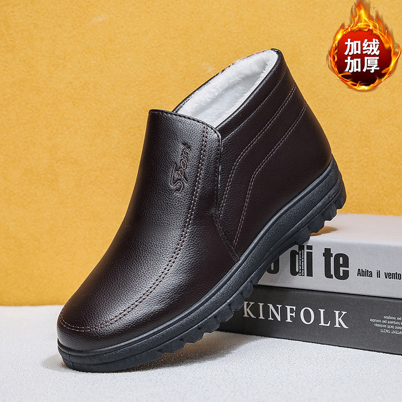 New arrivalheattech cotton shoesfashioneasiest for match soft bottom snow boots fleece-linedthickened cotton bootsfashion cotton leather shoes