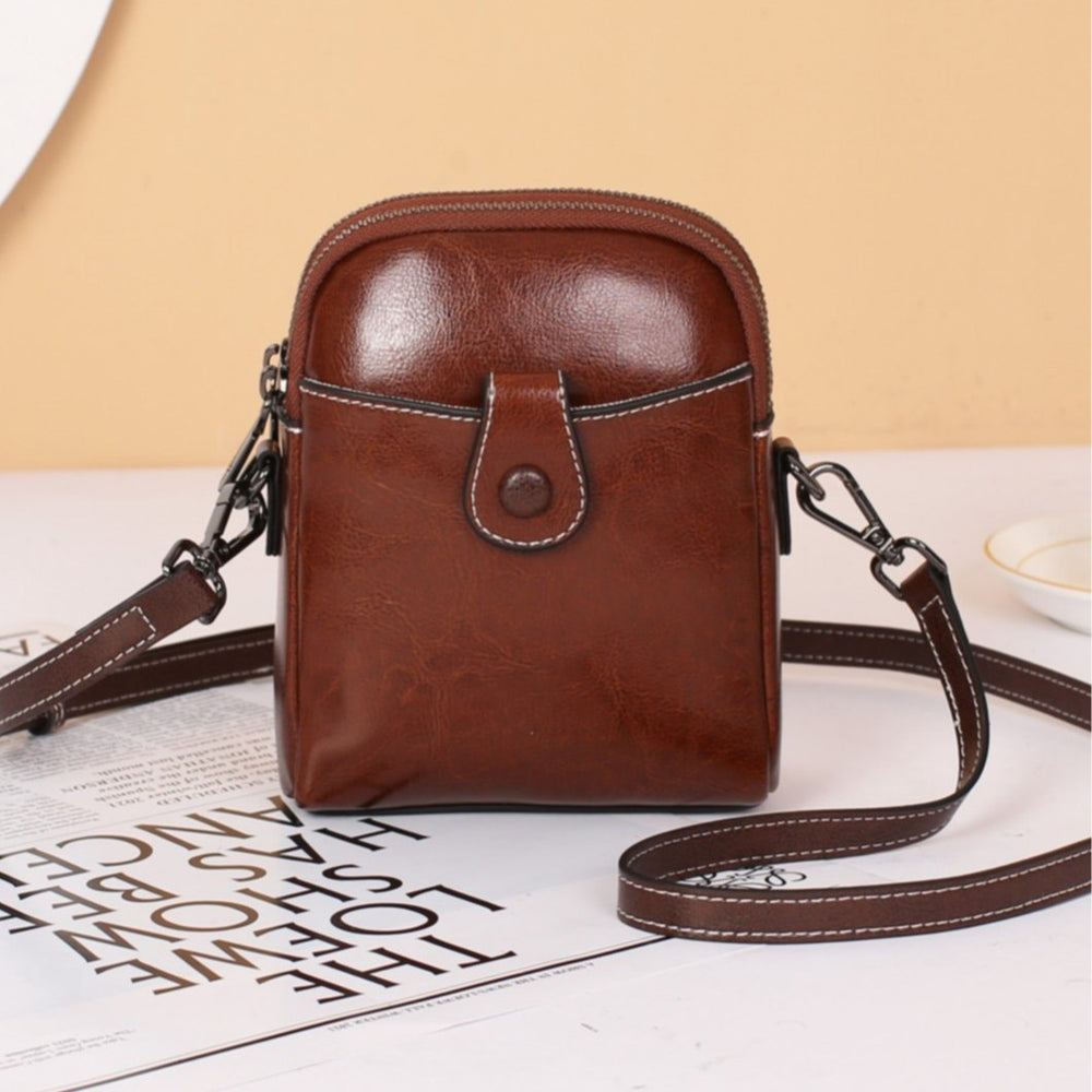 Genuine leather phone bag mini crossbody bag women's bag 2024 autumn/winter new style shoulder bag mini bag live stream trend
