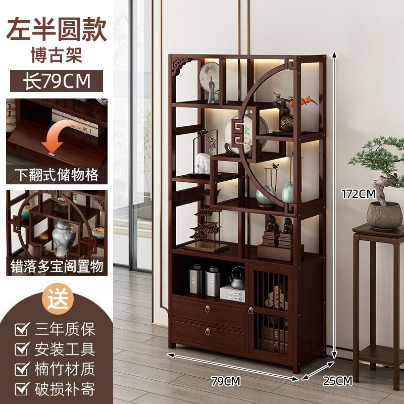 Chinoiserie bogu rack tea set storage rack living room tea display rack duobao pavilion for home tea cabinet purple clay pot display rack