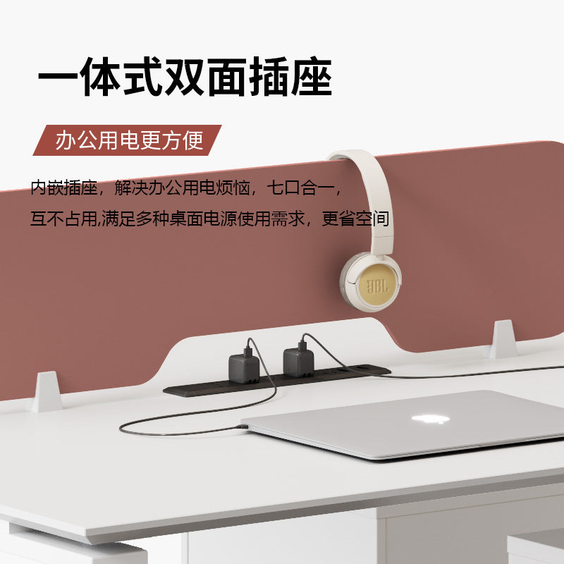 Saint li office desk and chair set - minimalist modern computer desk with partition, staff booth, office furniture