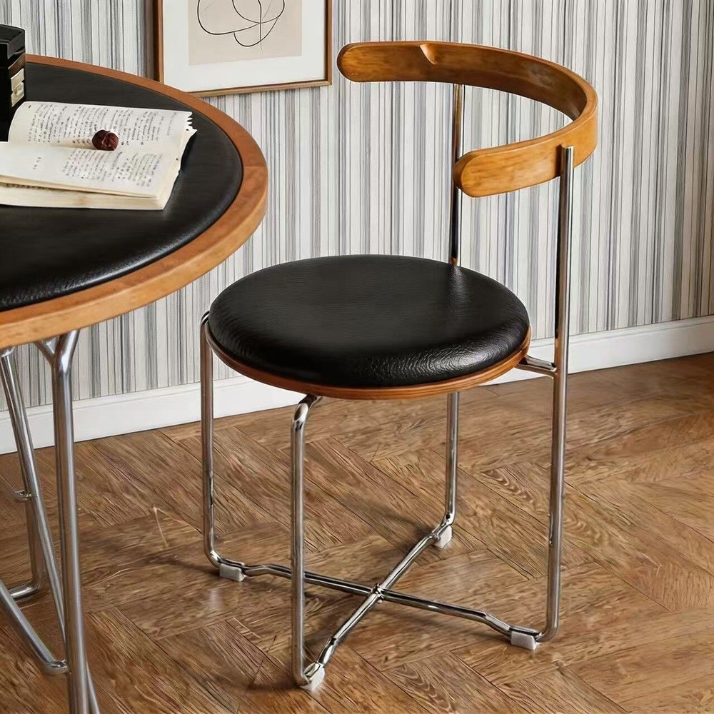 Retro scandinavian foldable chair small apartment for homesolid wood dining chair chair casual modern restaurant casual back chair