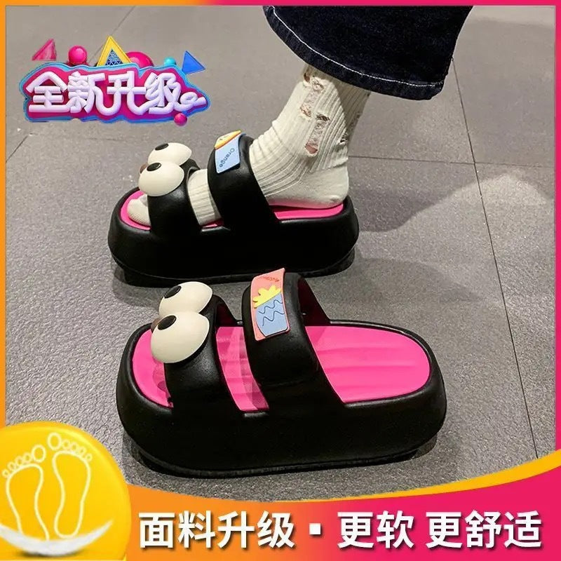 2024 summer new arrivals: cute platform eva slippers for women - outdoor wear, chunky sole, quick-drying, outdoor single strap high heel slippers