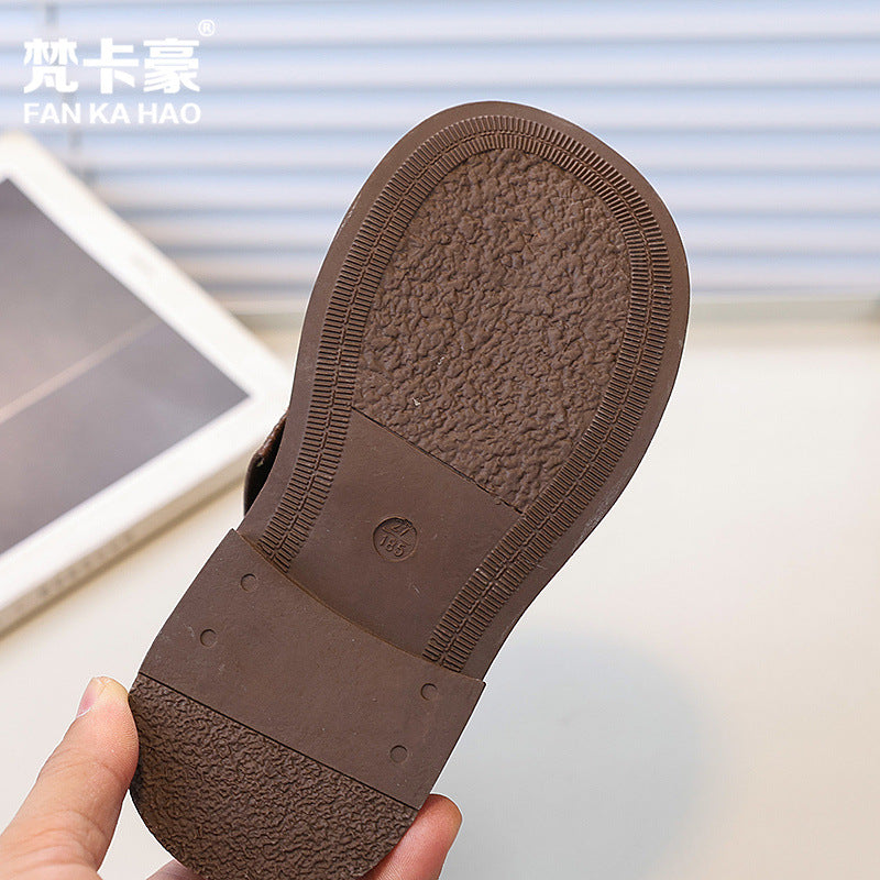 Vancahao girlfashion boots fall and winternew arrivalk-stylekids british styleboots two cotton trouser leather