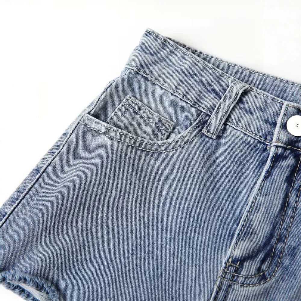 girls' spring/autumn denim pants: new styles for mid-to-large children, loose-fit casual straight-leg trousers, stylish and versatile wide-leg pants for kids