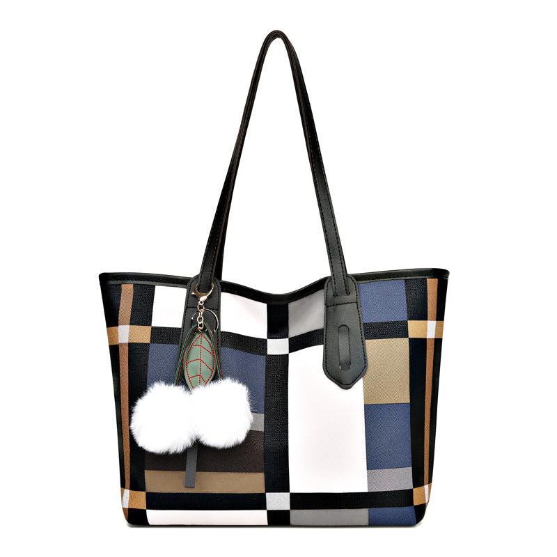 new arrivalcontrast color shoulder bagfashion large capacity satchel bag easiest for matchladieswear bag tote bag one piece dropshipping