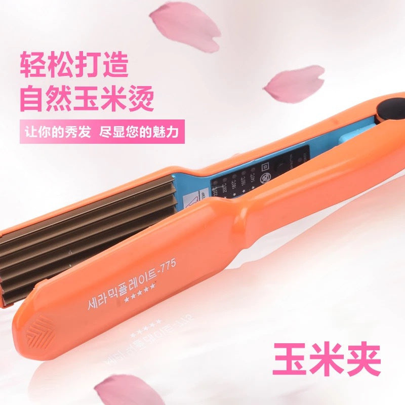 hot-selling electric splint straightener, fluffy large wave styling, corn perm hair straightener, roll and straight dual-use corn roll