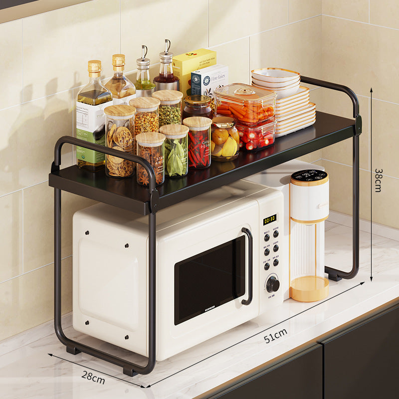 Multi-functional microwave oven rack, kitchen countertop organizer, multi-tier extendable shelf, thickened and sturdy load-bearing support