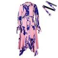 D3264 cross-border fashionplus size women's clothing  new elegantprinting asymmetrical lapel foreign trade dress