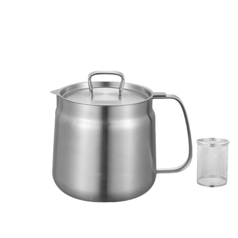 oil filter pot 304 stainless steel for home with filter large capacity oil storage jar oil filter handy gadget fryer