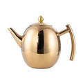 Manufacturer wholesale stainless steel olive pot bright silver bead teapot with strainer teapot gift box cold water pot