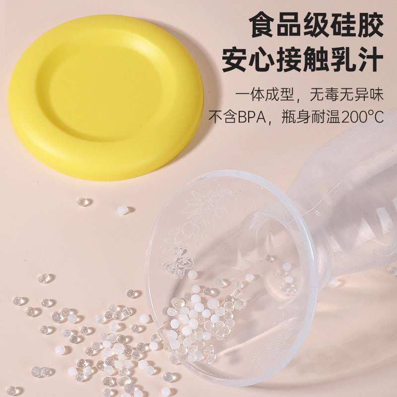 English boxed new model with suction cup milk collector, manual milk leakage breast milk collector, portable suction cup bottom full silicon