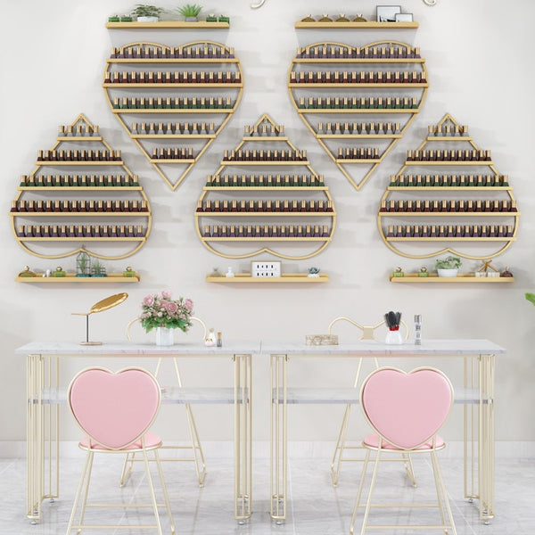 Ins manicure shelf Internet celebrity nail polish glue display rack Horizontal strip nail salon wall nail polish shelf display rack