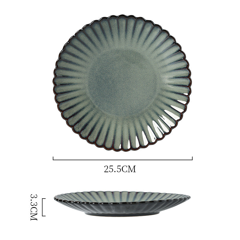 Japanese style ceramic bowls, plates, household high-looking rice bowls, soup bowls, dish sets, ins kiln turned into retro