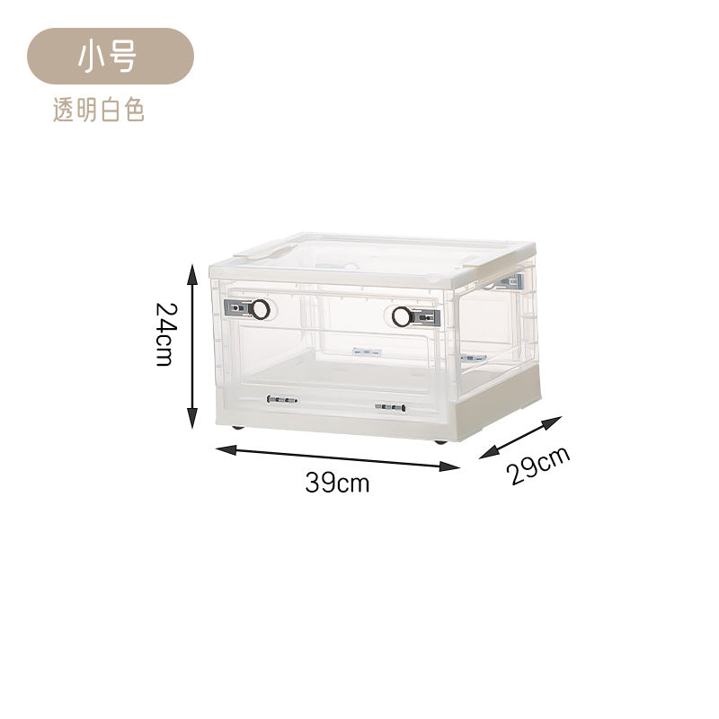 Storage Box Household Plastic Clothes Wardrobe Organizing Box Transparent Foldable Storage Box Snacks Toys Clothing Books