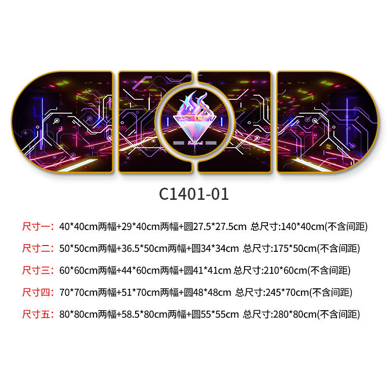 KTV box background wall creative painting bar clear bar atmosphere layout decorative painting nightclub image wall mural