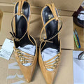 Za2025 blue fairy high heels niche 2025 baotou sandals shoes pointed toe flats autum season french new